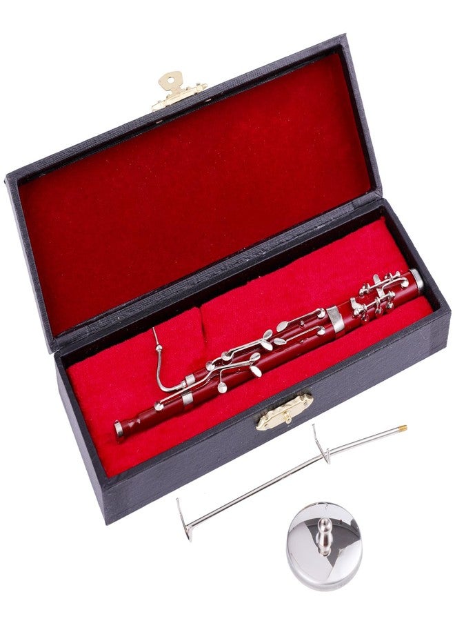 Dselvgvu Miniature Bassoon with Stand and Case Mini Musical Instrument Bassoon Replica Collectible Figurines Dollhouse Accessories Model Home Decoration Display Ornament (6.12") - Image 3